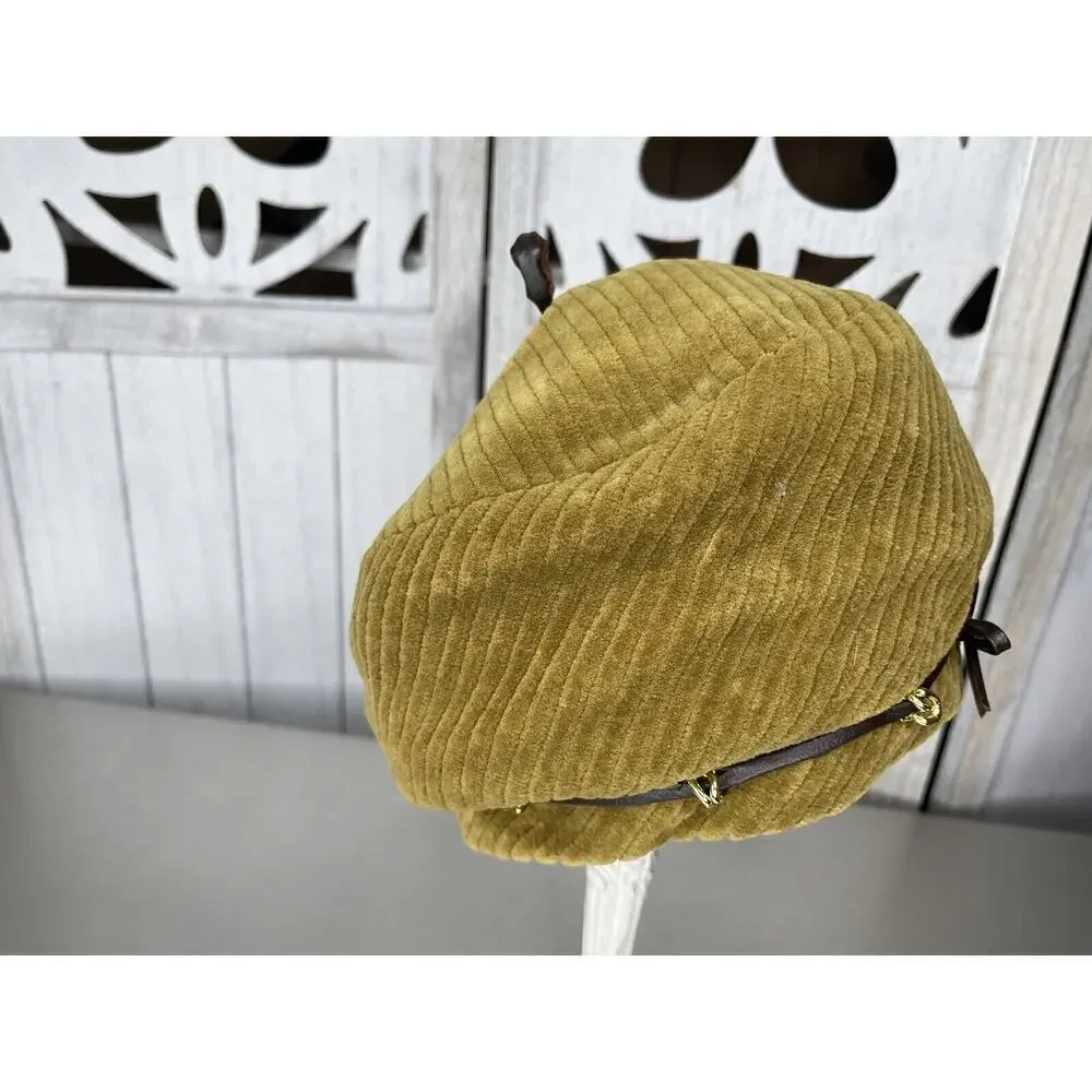 Vintage Mr. John Women's Classic Fabric Pillbox Style Hat Brown Green